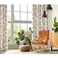 Zasłona biało beżowa zdobiona nadrukiem róż 140x250 cm złote przelotki - AVANI Eurofirany