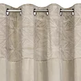 Zasłona beżowo, srebrna z ozdobnym pasem z tkaniny welwetowej 140x250 cm przelotka ARIANA Eurofirany