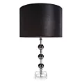 Lampa stołowa czarna NIKOL z szklaną podstawą i welwetowym abażurem Eurofirany