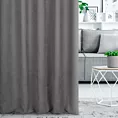 Zasłona szyta na taśmie fala grafitowa z miękkiej, matowej tkaniny w drobny geometryczny wzór