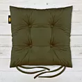Poduszka na krzesło dwustronna 40 x 40 x 8 cm welwetowa ciemnooliwkowa Eurofirany
