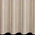 Firana szyta na przelotkach jasnobeżowa z delikatnej tkaniny o luźnym splocie, wykończona obciążnikiem