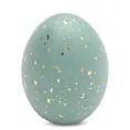 Figurka dekoracyjna wielkanocna z glinki ceramicznej zdobiona lśniącymi drobinkami Eurofirany