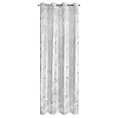 Zasłona  biało, srebrna zdobiona błyszczącym motywem egzotycznych liści 140x250 cm przelotki - ZARIA - Eurofirany
