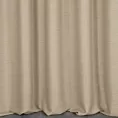 Zasłona szyta na flexach ciemnobeżowa z miękkiej tkaniny o naturalnym splocie w stylu ekologicznym