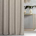 Zasłona szyta na taśmie fala FELICITY beżowo jasnoszara o naturalnym splocie w melanżowych odcieniach