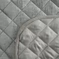 Narzuta welwetowa srebrna 220x240 cm pikowana metodą hot press z wzorem błyszczącej przecierki BLINK 3 EUROFIRANY PREMIUM