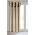 Zasłona ciemobeżowa zdobiona falbanami z welwetu 140x250 cm przelotka ERIN Eurofirany