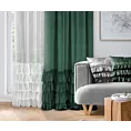 Zasłona ciemnozielona z welwetu zdobiona falbanami 140x250 przelotka CHARLOTTE 1 Eurofirany