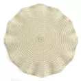 Podkładka okrągła na stół szampańska średnica 38 cm JUNE pleciona o falistych brzegach Eurofirany