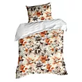 Pościel 140x200 cm bawełniana kolor ciemnokremowy, pomarańczowy z wzorem kwiatowym NIKA 51 Eurofirany