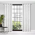 Zasłona biała o płóciennym splocie w stylu eko 140x250 cm przelotka LIREN Eurofirany