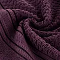 Ręcznik kąpielowy 70x140 cm bawełniany kolor ciemnofioletowy zdobiony subtelnymi paseczkami 500 g/m2 DAVOS Eurofirany