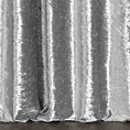 Zasłona szyta na taśmie fala szara z miękkiej tkaniny welwetowej z efektem kreszowania