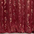 Zasłona szyta na taśmie 5 cm bordowo złocista z tkaniny welwetowej zdobionej połyskującym drukiem