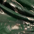 Zasłona szyta na flexach ciemnozielono złocista z tkaniny welwetowej ze złotym marmurkowym nadrukiem