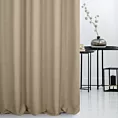 Zasłona szyta na flexach ciemnobeżowa z miękkiej tkaniny o naturalnym splocie w stylu ekologicznym