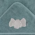 Ręcznik kąpielowy dziecięcy 100x100 cm bawełniany kolor niebieski z kapturem i aplikacją słonika 400 g/m2 BABY 59 Eurofirany
