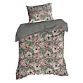 Pościel 140x200 cm z satyny bawełnianej kolor różowy, stalowy z kwiatowym wzorem SPRING 53 Eurofirany