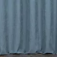 Zasłona szyta na taśmie fala ciemnoniebieska z miękkiej, matowej tkaniny w drobny geometryczny wzór