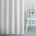 Zasłona szyta na flexach biała z tkaniny o grubym splocie przetykanej błyszczącą nicią