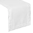 Bieżnik na stół 40x140 cm biały zdobiony koronką - SUSAN - Eurofirany
