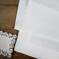 Obrus biały 85x85 cm  ALICJA zdobiony podwójną kantą