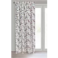Zasłona biało, fioletowa z motywem kwiatowym z welwetu 140x270 cm taśma ARLETA Eurofirany