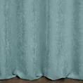 Zasłona szyta na taśmie fala jasnoturkusowa miękka, szenilowa tkanina o wyraźnym splocie i delikatnym połysku