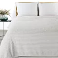 Koc  170x210 cm biały z wytłaczanym wzorem pasów LISA DESIGN 91 Eurofirany