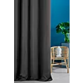 Zasłona szyta na taśmie 5 cm czarna z gładkiej tkaniny zaciemniającej typu dimout