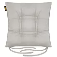 Poduszka na krzesło dwustronna 40 x 40 x 8 cm welurowa jasnoszara ADORE Eurofirany