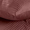 Pościel 160x200 cm satyna bawełniana kolor burgundowy w drobne prążki VERA Eurofirany