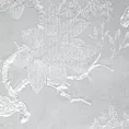 Zasłona biało, srebrna zdobiona nadrukiem połyskujących kwiatów 140x250 cm przelotka - CELIA Eurofirany
