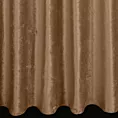 Zasłona szyta na taśmie 5 cm jasnobrązowa z miękkiej tkaniny welwetowej z efektem kreszowania, wykończona obciążnikiem