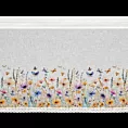 Zazdrostka biało, żółta  z etaminy zdobiona nadrukiem kwiatów i koronką 150x60 cm tunel ROZALIE Eurofirany
