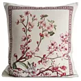 Poszewka na poduszkę 45x45 cm bawełniana, gobelinowa inspirowana japońskim motywem kwiatu wiśni różowo, naturalna THAI Eurofirany