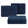 Ręcznik kąpielowy 70x140 cm bawełniany kolor granatowy 0 twist zdobiony paseczkami 550 g/m2 MOLLY Eurofirany