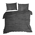 Pościel 220x200 cm gładka z polaru kolor stalowy FLANO Eurofirany