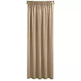 Zasłona ciemnobeżowa z gładkiego welwetu 140x270 taśma SIBEL Pierre Cardin Eurofirany