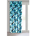 Zasłona czarno, niebieska w kwiaty z welwetu 140x270 taśma KLEO Eurofirany