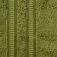 Ręcznik kąpielowy 50x90 cm bambusowy kolor oliwkowy zdobiony bordiurą w pasy 500 g/m2 MILA Eurofirany