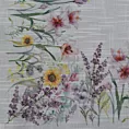 Obrus naturalno, zielony 140x180 cm SUMMER 9 zdobiony nadrukiem letnich kwiatów
