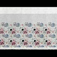 Zazdrostka biało, różowa z etaminy zdobiona nadrukiem  kwiatów i koronką 60x150 cm tunel DORA  Eurofirany