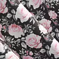 Zasłona czarno, wrzosowa z motywem róż, zaciemniająca 140x250 cm przelotka BELLIS Eurofirany
