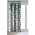 Zasłona stalowo, kremowa z motywem malowanych magnolii 140x250 cm przelotka GRACJA Eurofirany