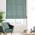 Roleta rzymska miętowa z miękkiej, matowej tkaniny w stylu eko o naturalnym splocie
