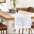 Obrus biały 85x85 cm BRENDA zdobiony ozdobną kantą i haftowaną koronką DIVA LINE