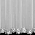 Firana szyta na przelotkach biało popielata z delikatnej tkaniny zdobionej dwukolorowym haftem