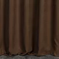 Zasłona szyta na taśmie 8 cm ciemnobrązowa z miękkiej, matowej tkaniny w drobny geometryczny wzór